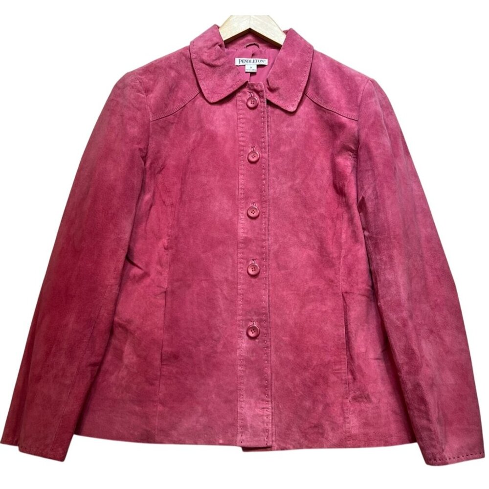 Pendleton Women's Button Front Leather Suede Jack… - image 1